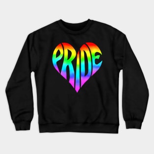 Ombre Gradient Rainbow Pride Heart Crewneck Sweatshirt